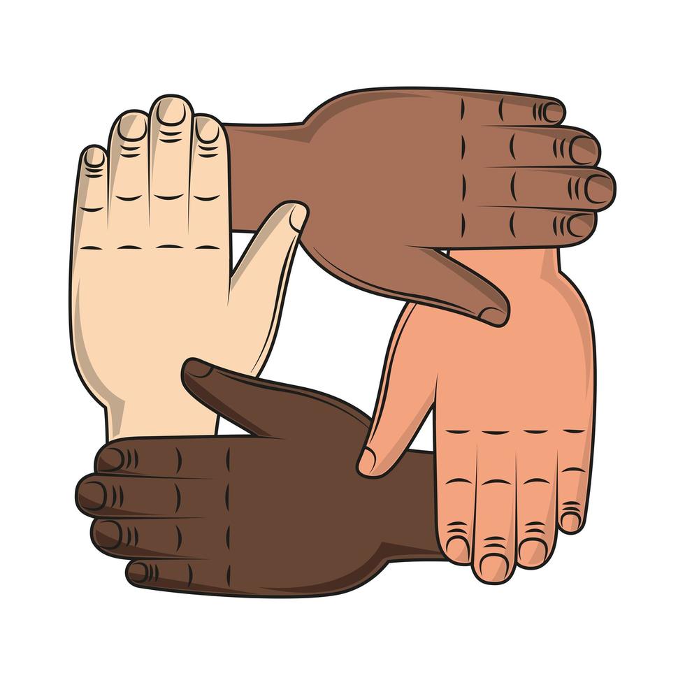 diversity hands together vector