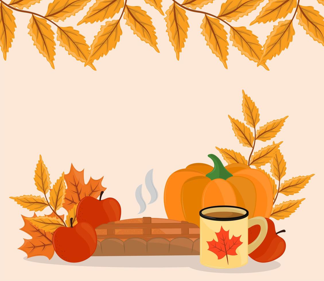 autumn food and foliage vector