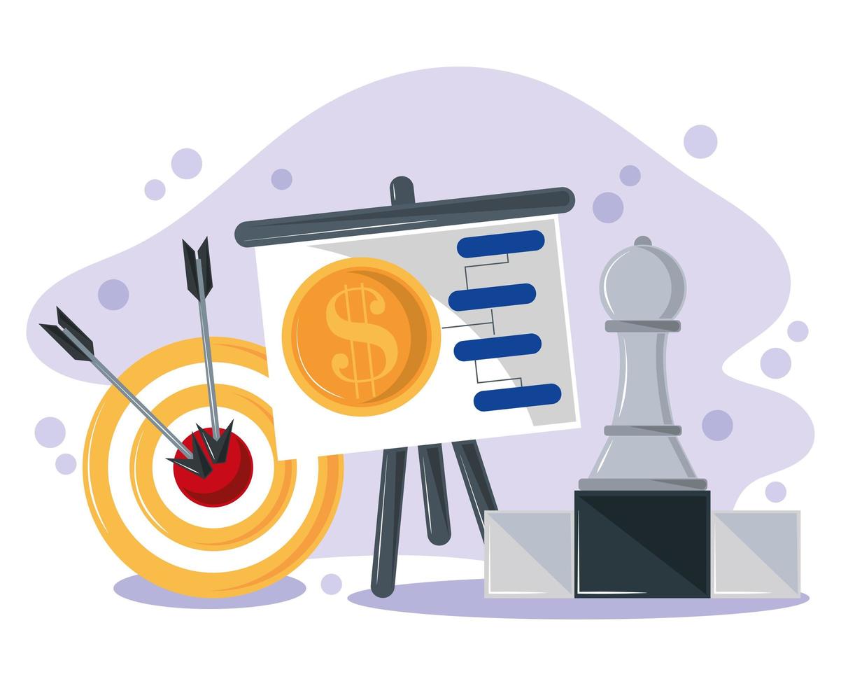 strategy plan and goals vector