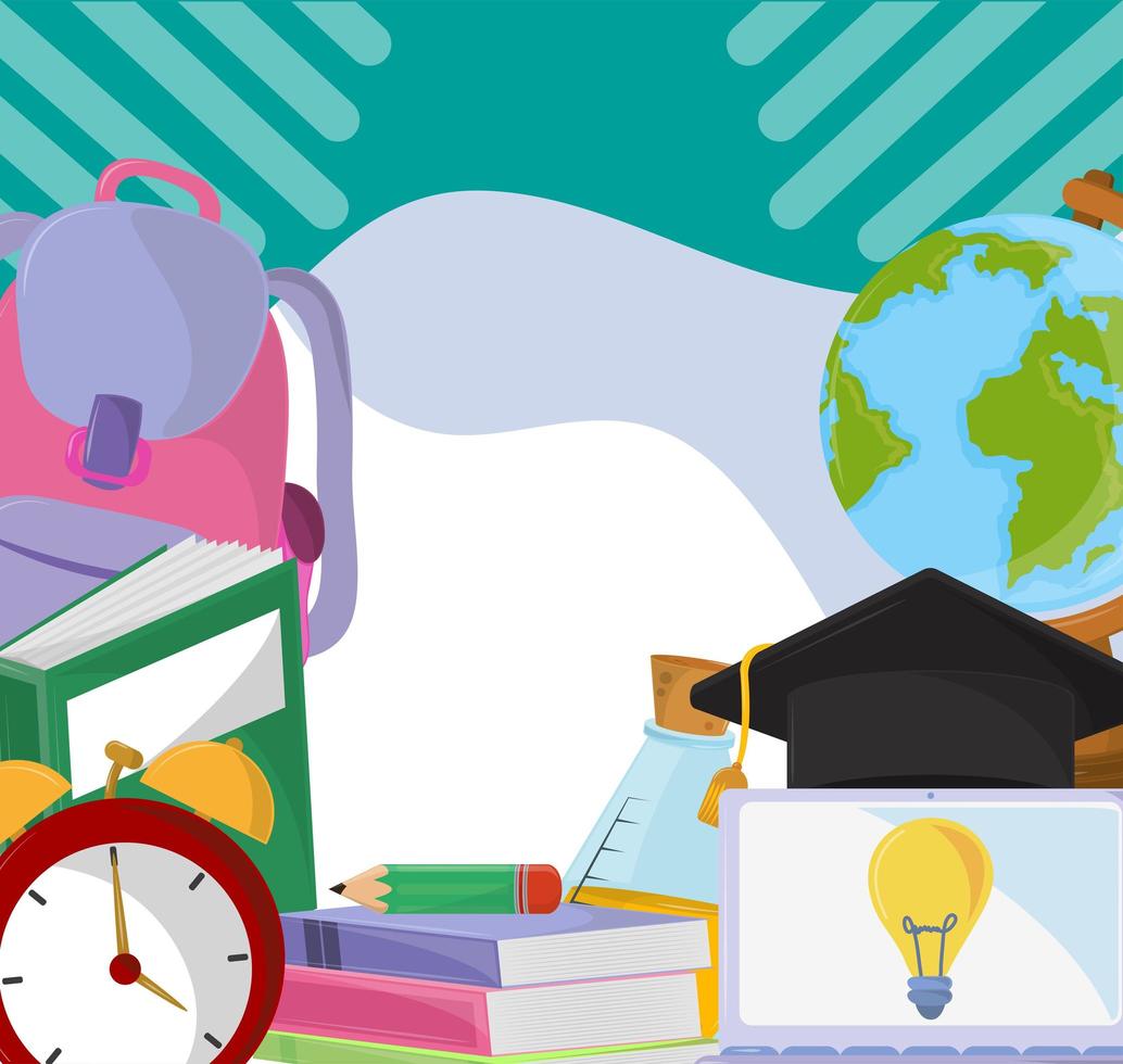 school elementary supplies vector