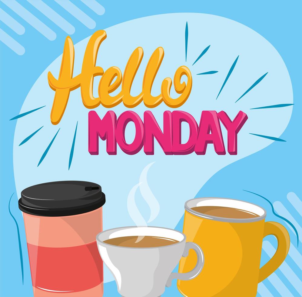 hello monday card 4229952 Vector Art at Vecteezy