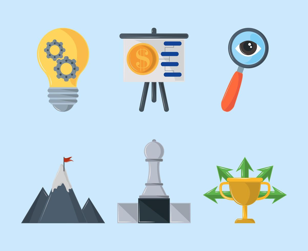business strategy icons vector