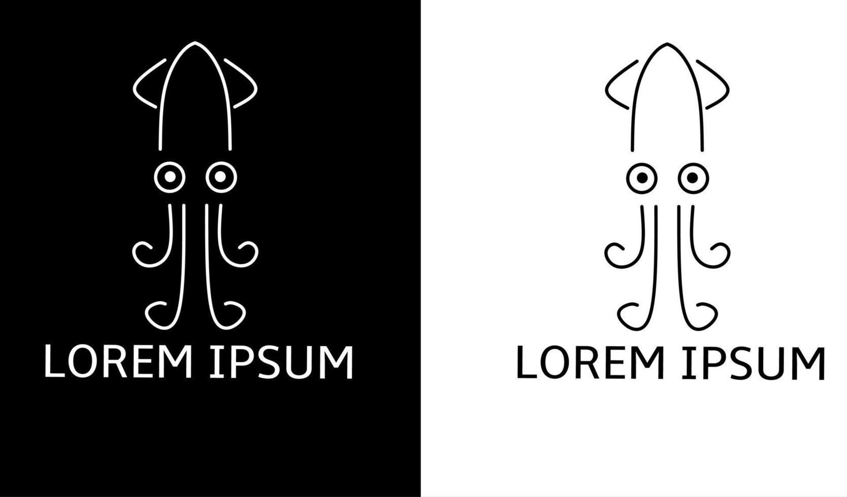 Logo squid line art style vector