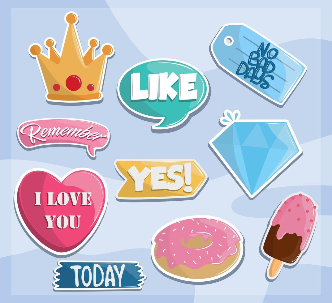 stickers various shapes vector