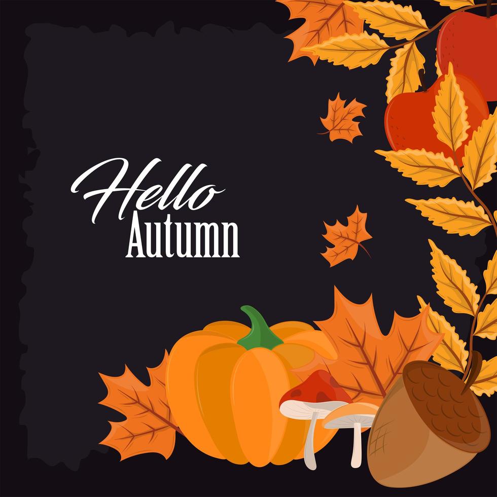 hello autumn flyer vector