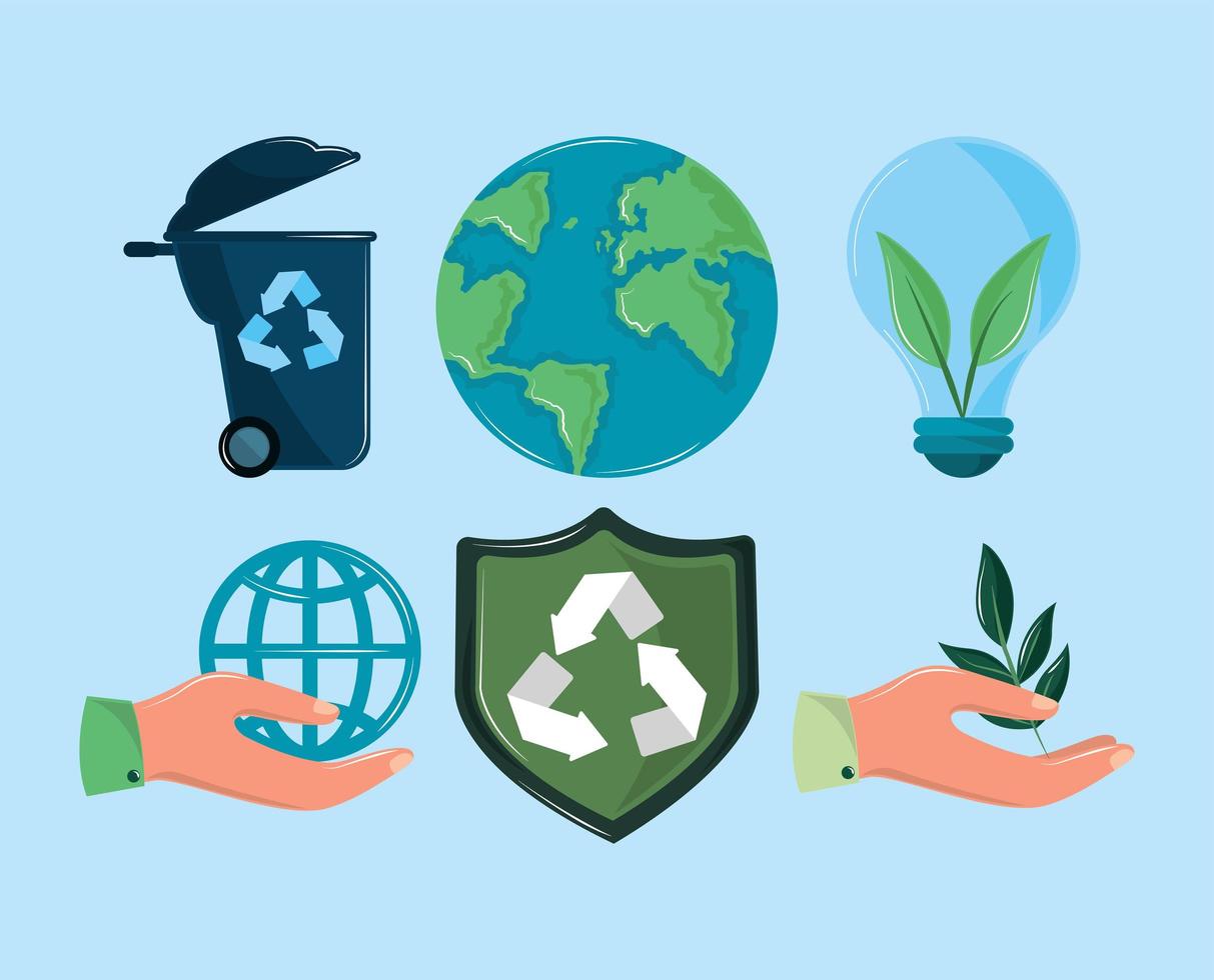 environment and ecology icons vector