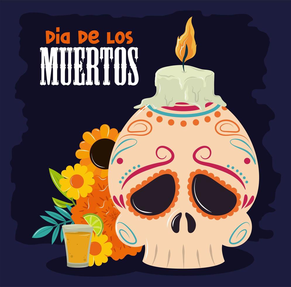 cartel del dia de los muertos vector