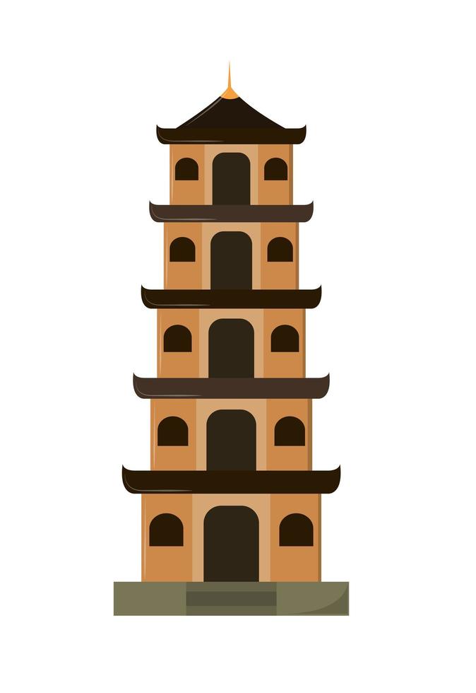 edificio vietnamita tradicional vector