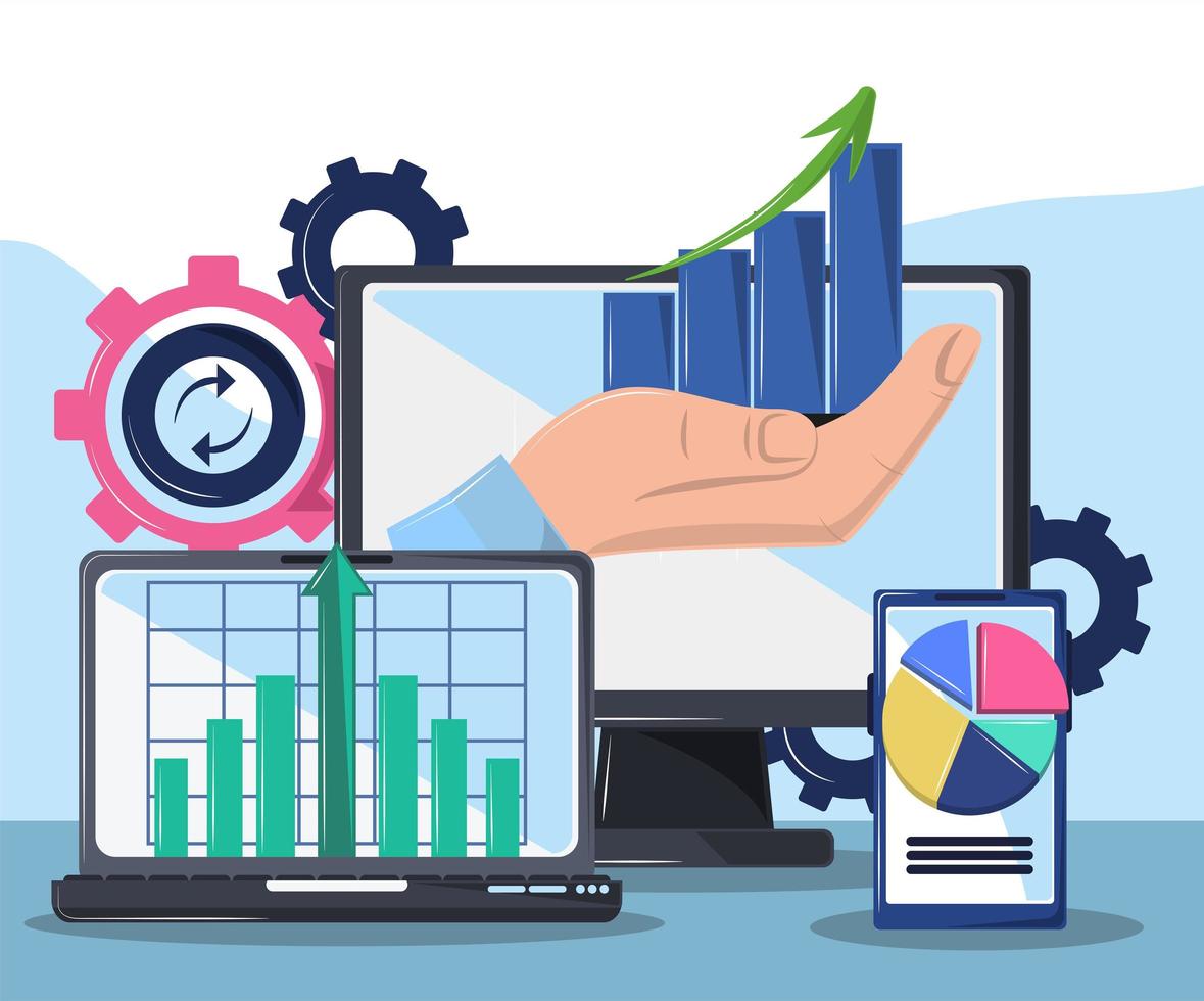 analytics statistics diagram vector