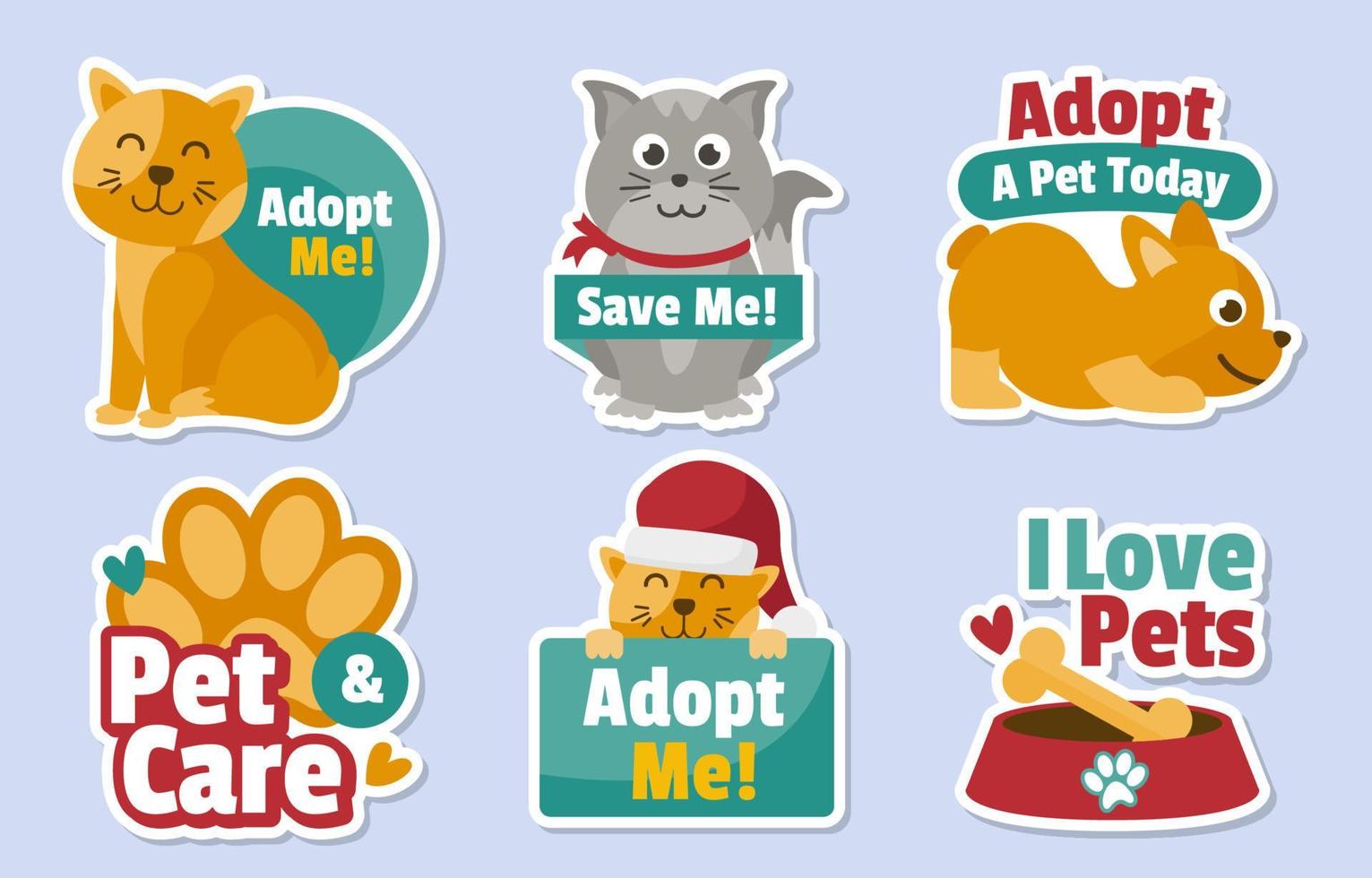 Santa Paws Sticker Collection vector