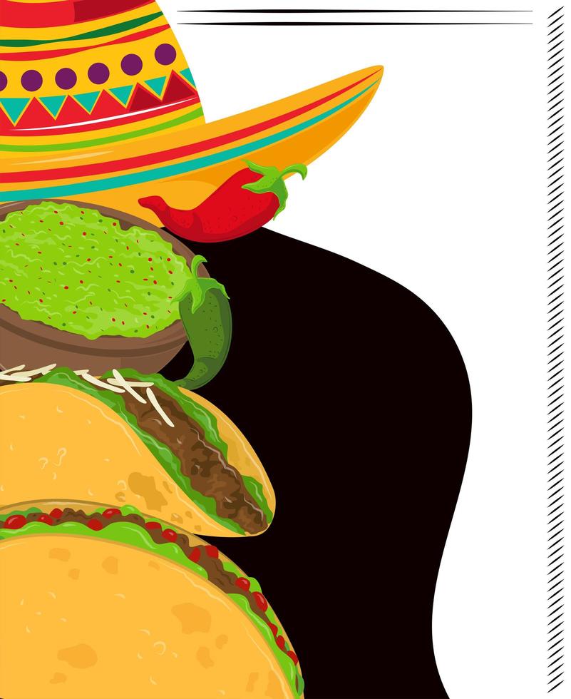 dia del taco mexicano vector