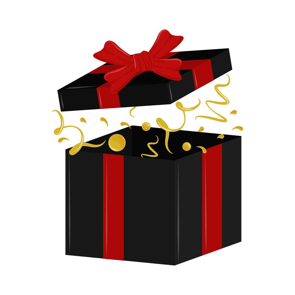 caja de regalo abierta vector