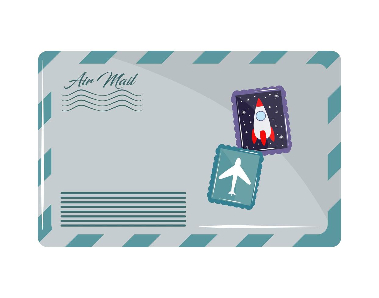 mail envelope postal sticker vector