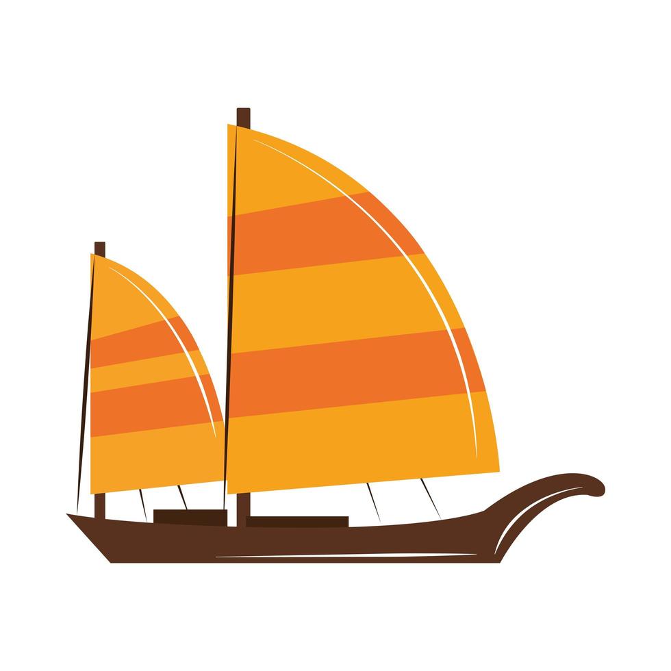 asian sailboat transport vector