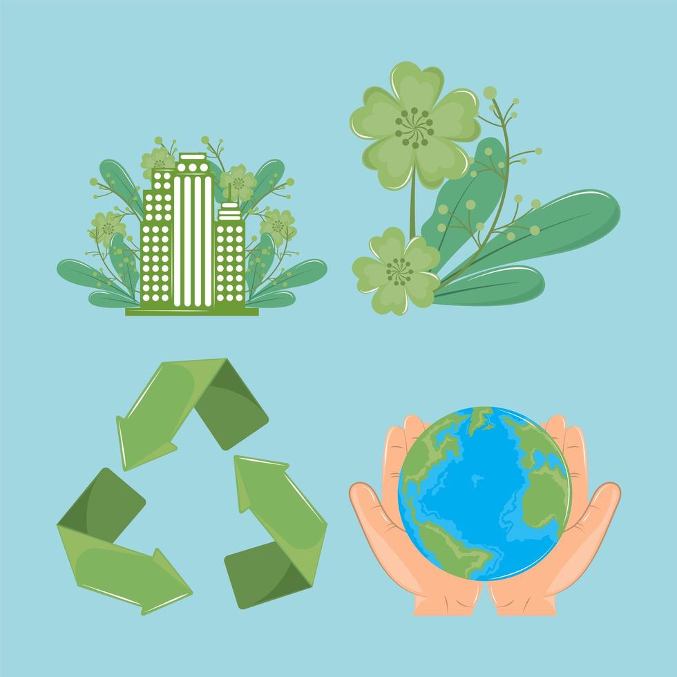 set of world habitat day vector