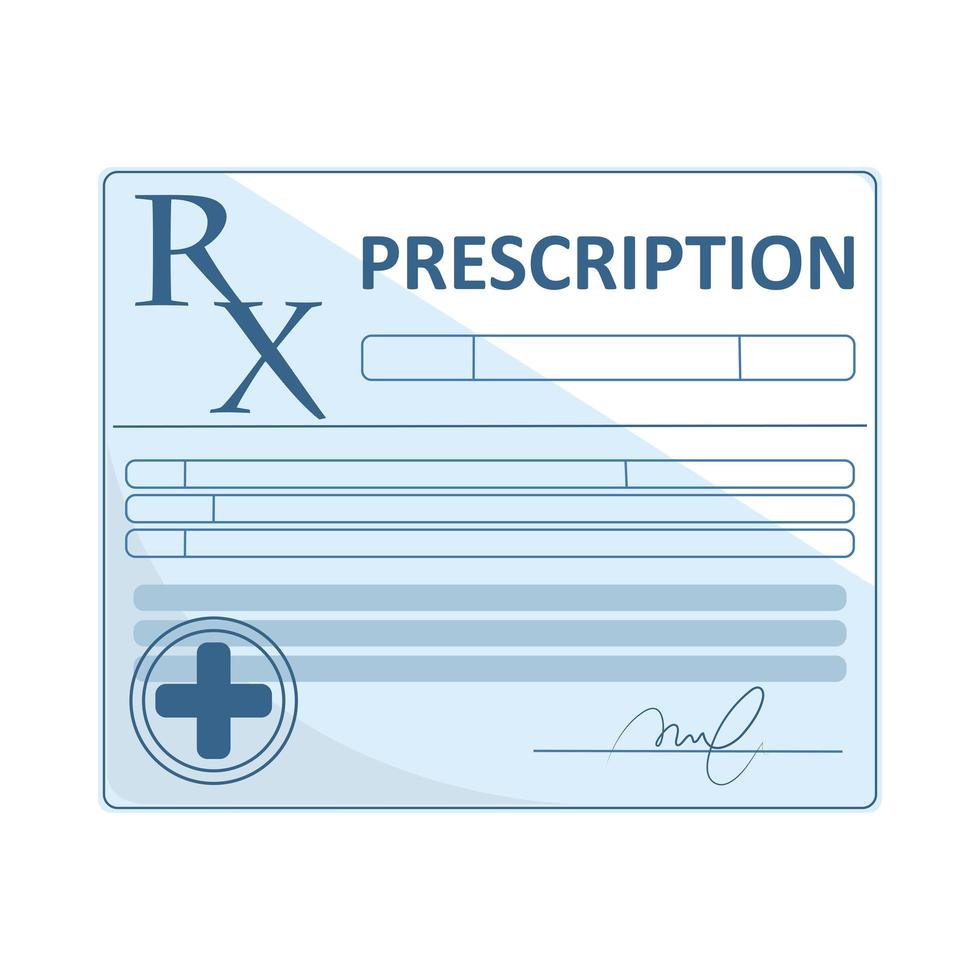 empty medicine prescription vector