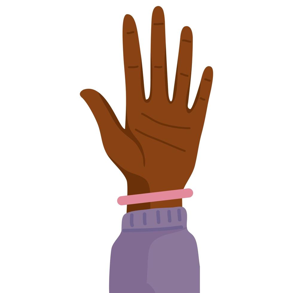 afro hand with wristband vector