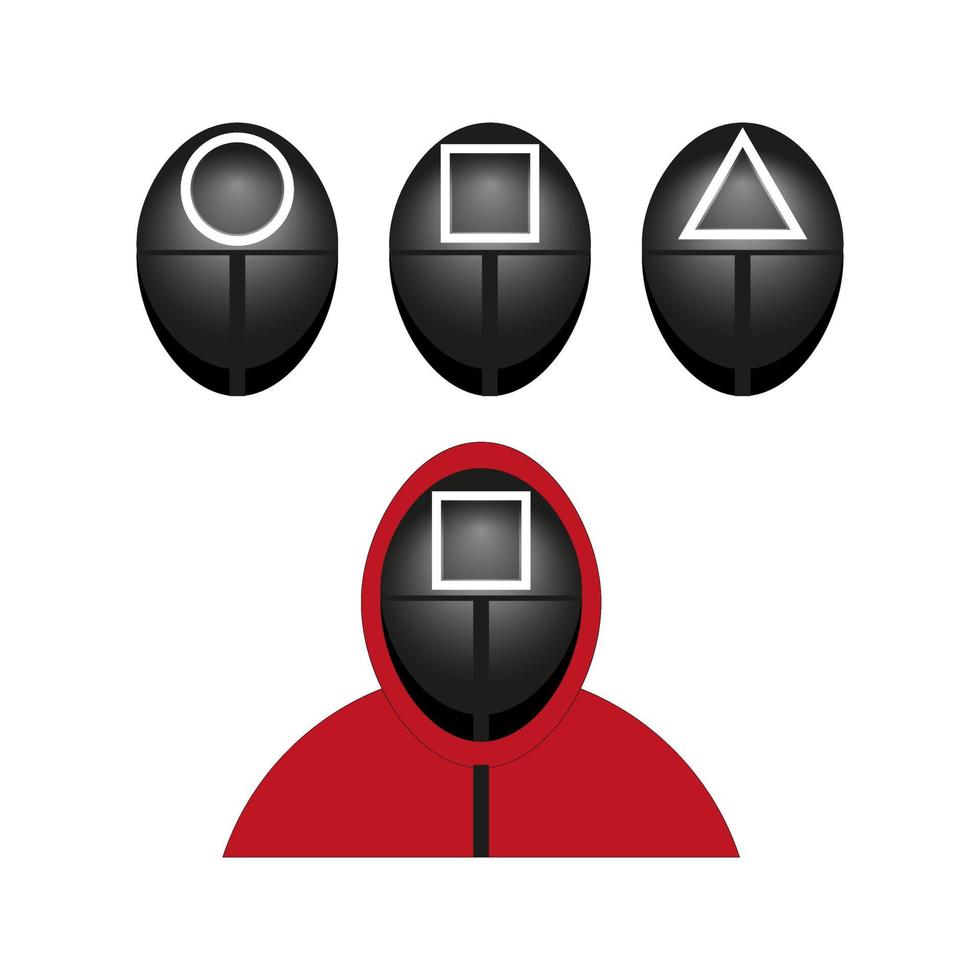 vector image of masked man in red hoodie