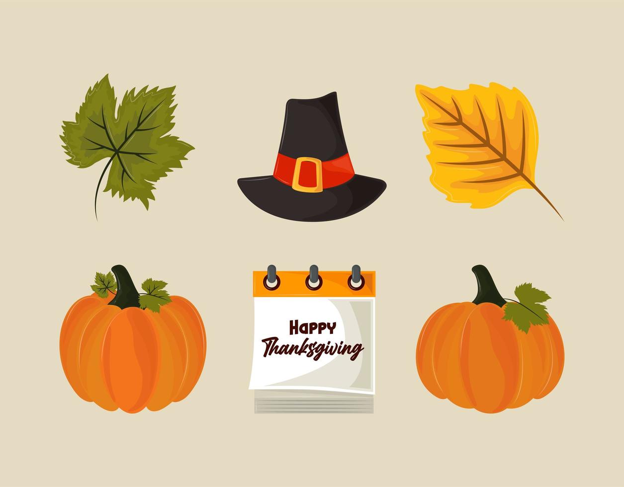 thanksgiving party icons vector