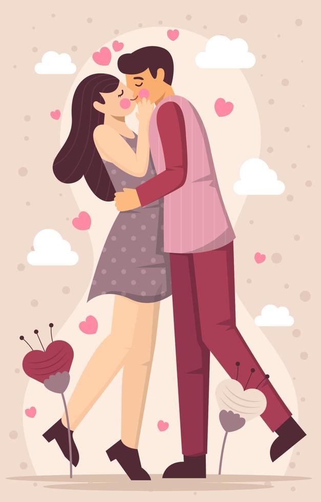 Sweet Couple On Valentines Day Concept vector