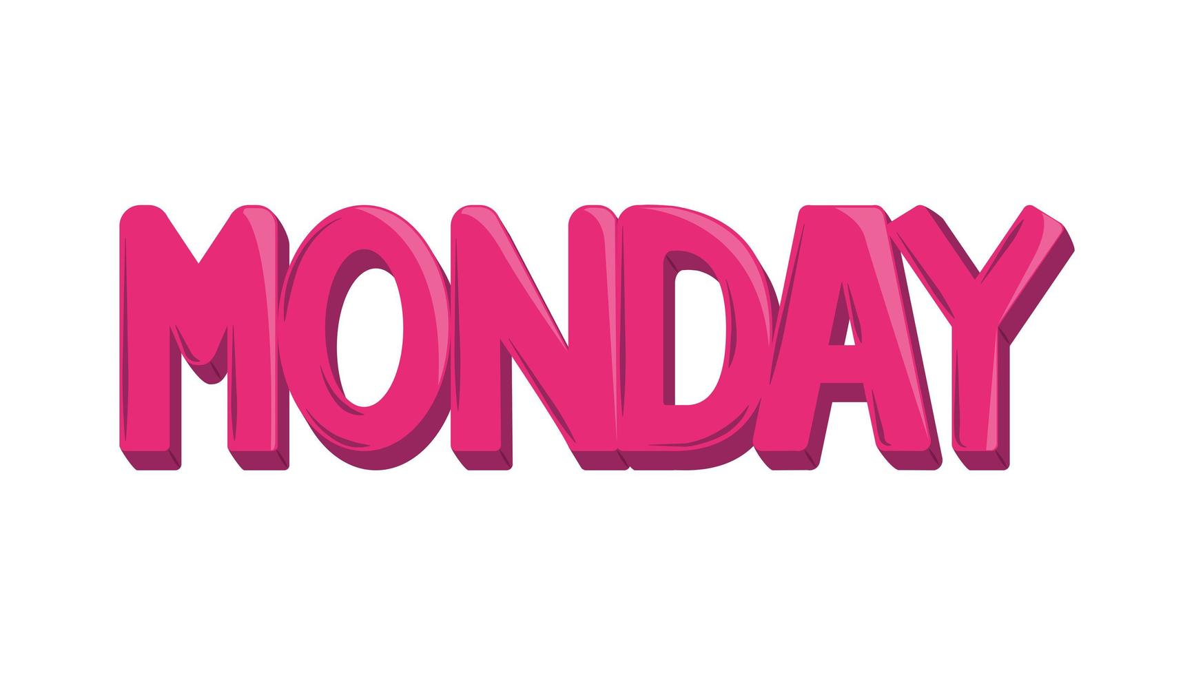 monday pink calligraphy vector