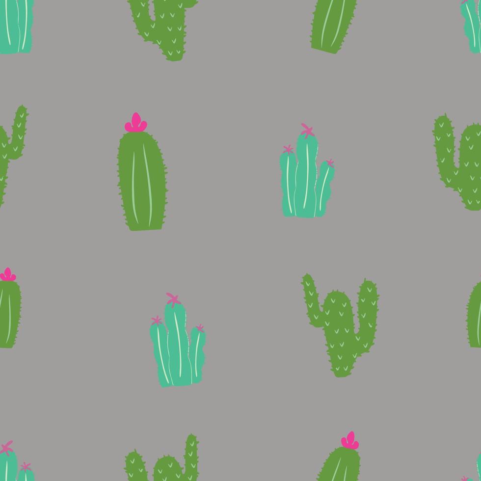 cactus sewing pattern with a purple background vector