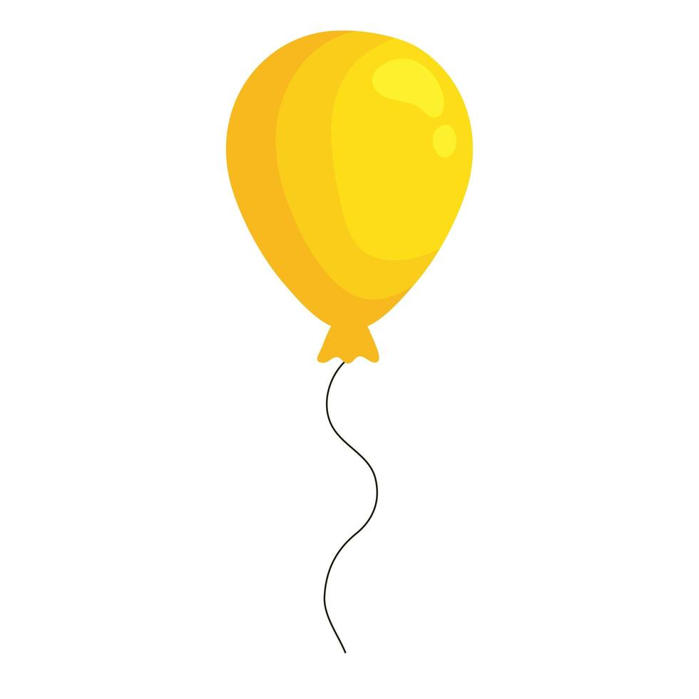 Vector clip art of yellow balloon on a decorated string