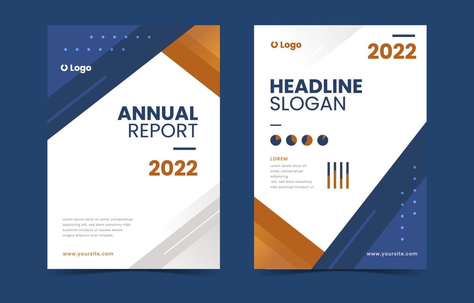 Annual Report Template Set for Business vector