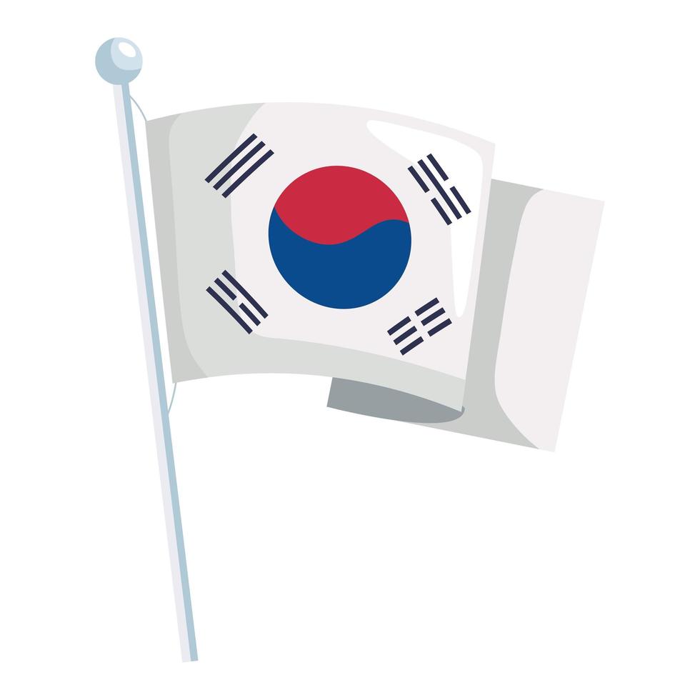 bandera coreana ondeando vector