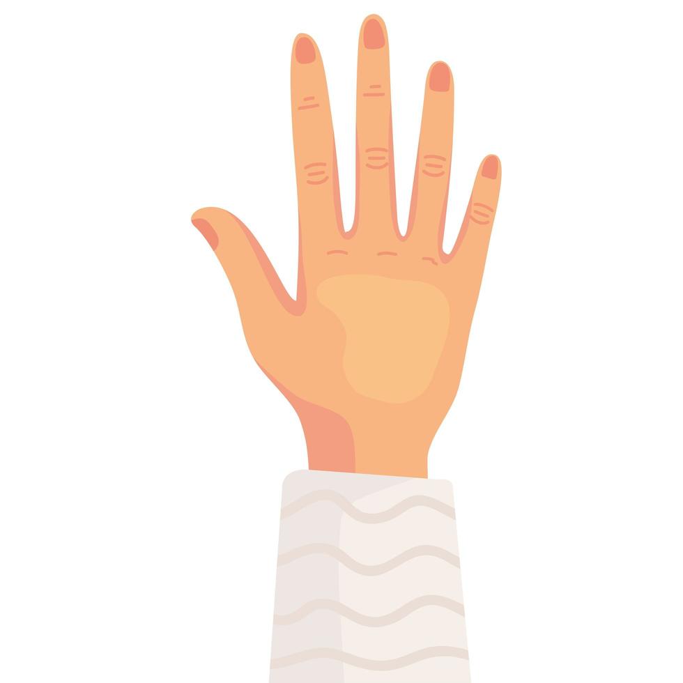hand with white sleeve vector