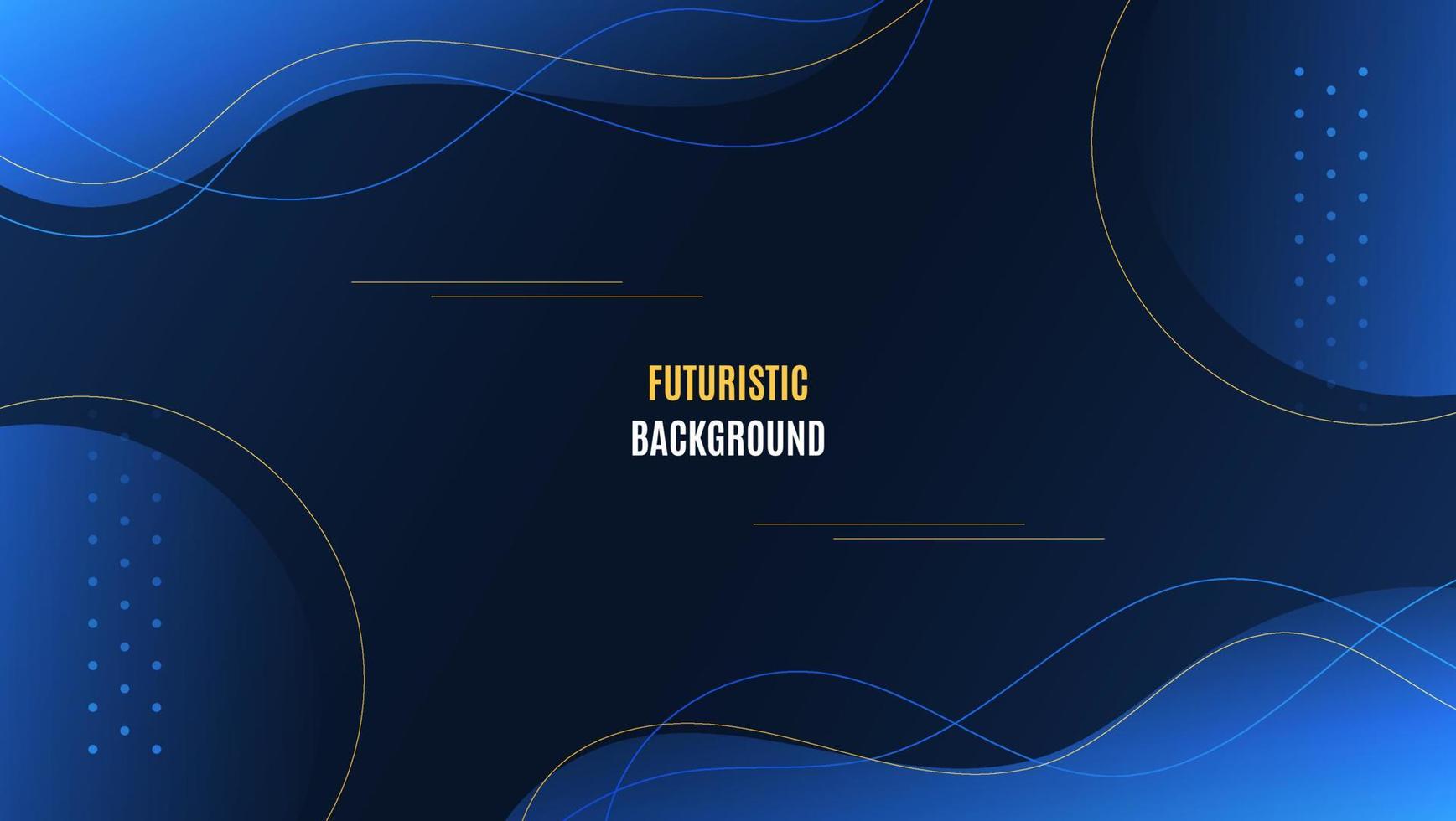 Fondo azul oscuro futurista geométrico abstracto con líneas fluidas vector