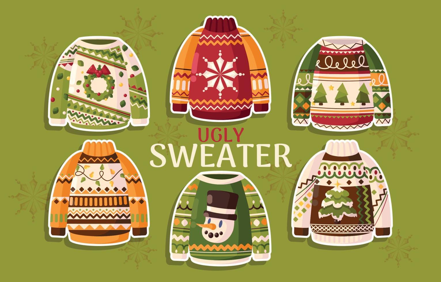 Ugly Sweater Sticker vector