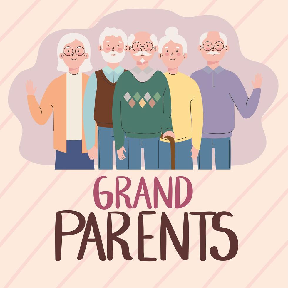 grandparents greeting card vector