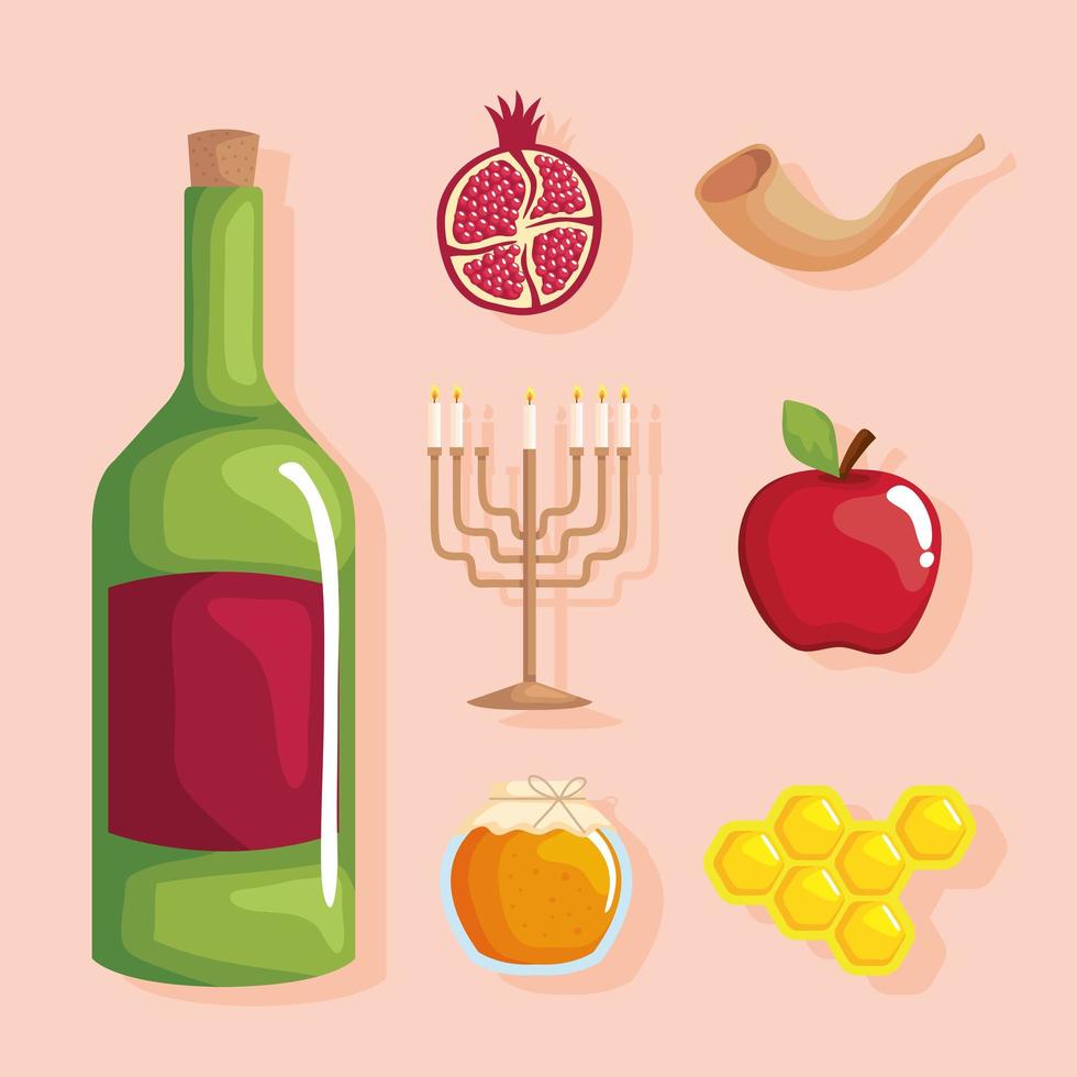 iconos shana tova vector