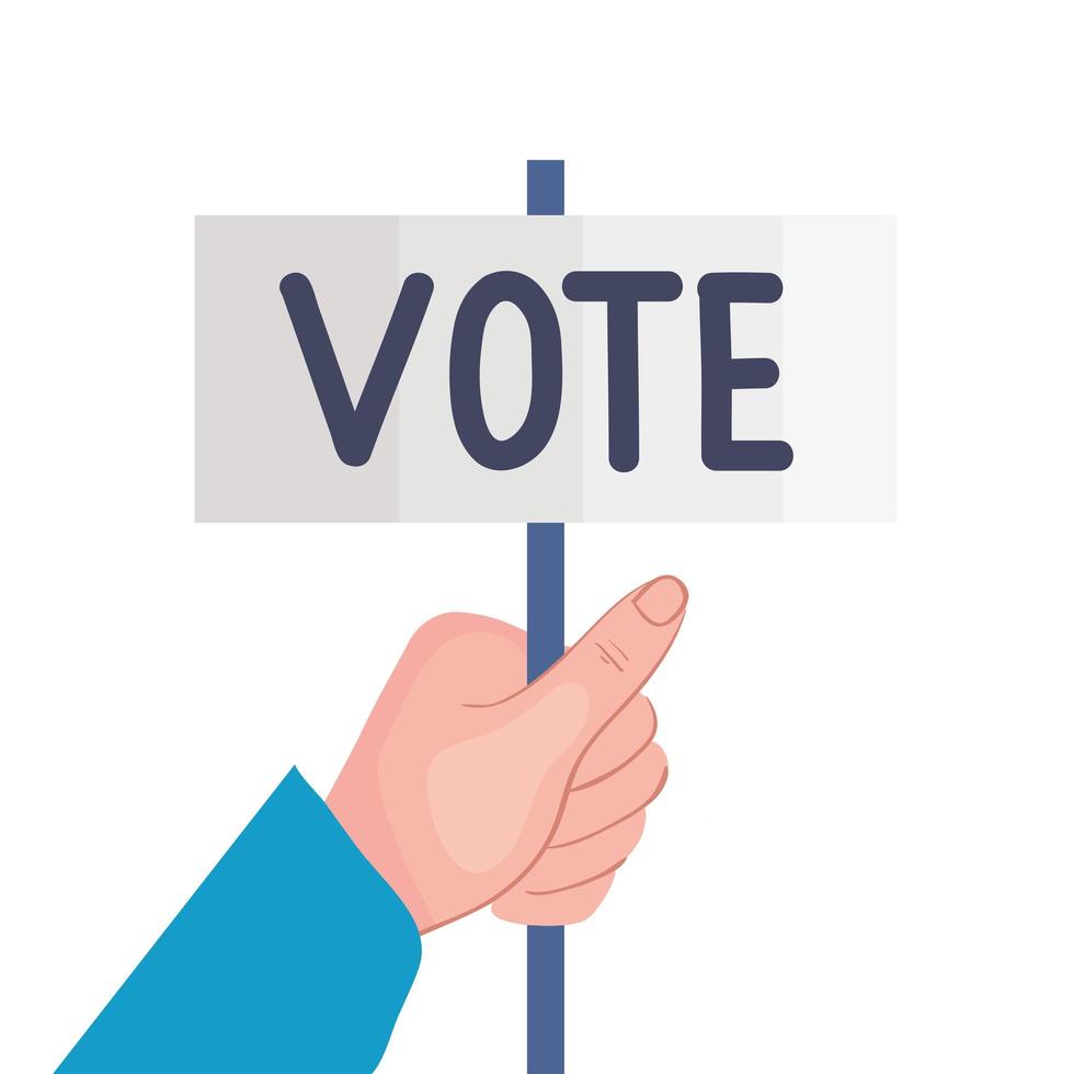 hand with vote label vector