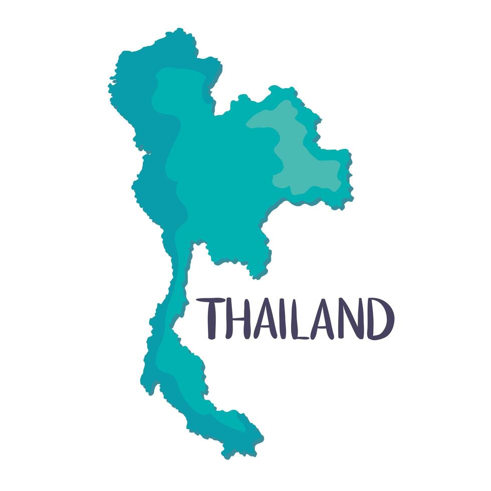 Thailand blue map vector