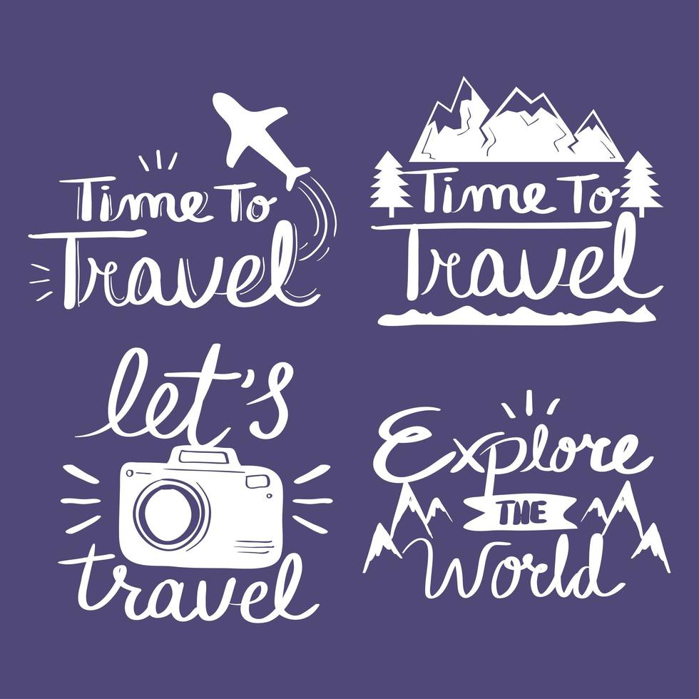 travel inspirations quotes vector