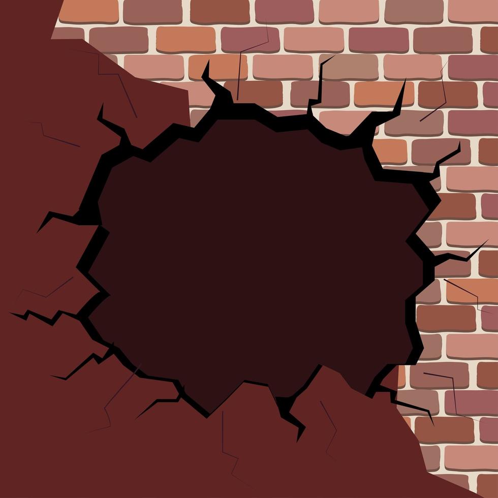 wall with crack or hole vector