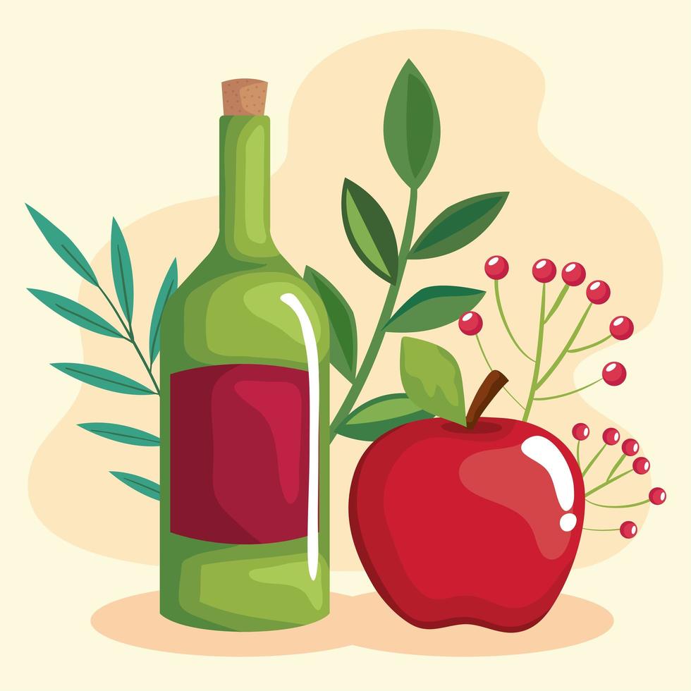 wine with apple vector