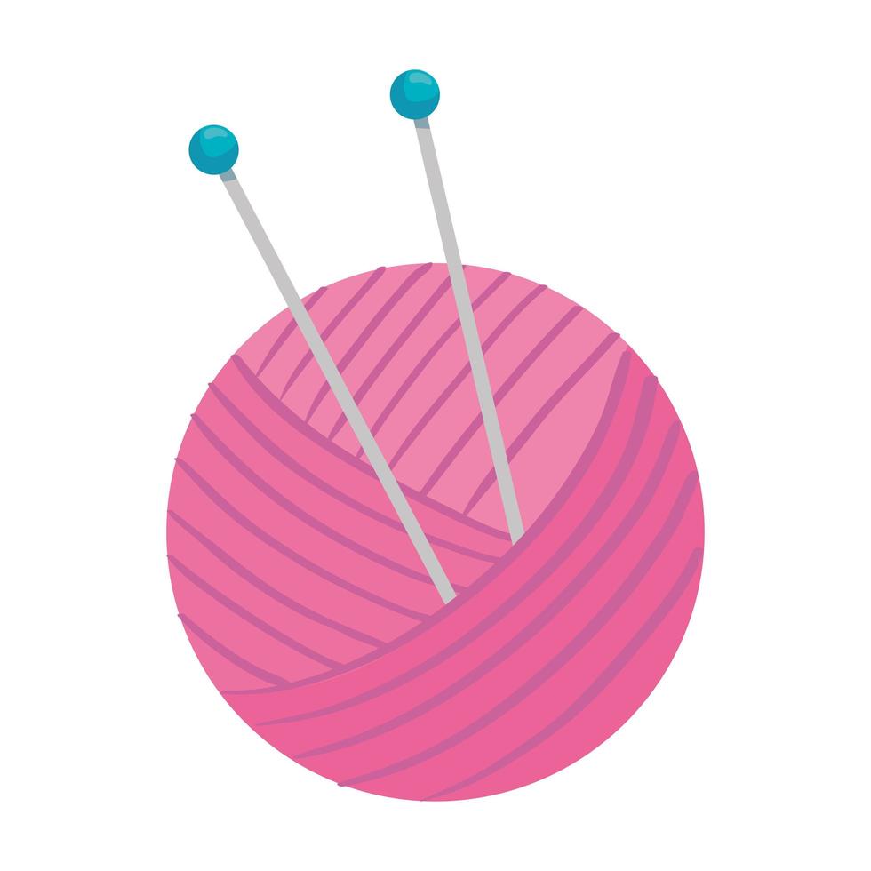 wool ball and needles vector