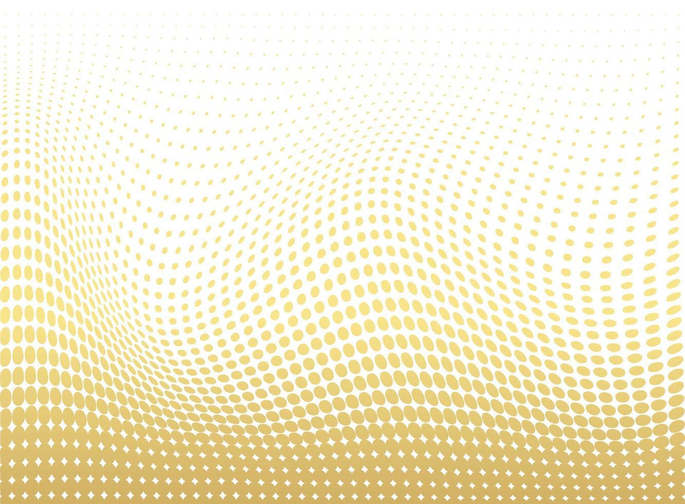 Abstract gold dotted background. Futuristic grunge pattern, dot, wave. Vector modern optical pop art texture for posters, sites, business cards, cover, labels mock-up, vintage layout