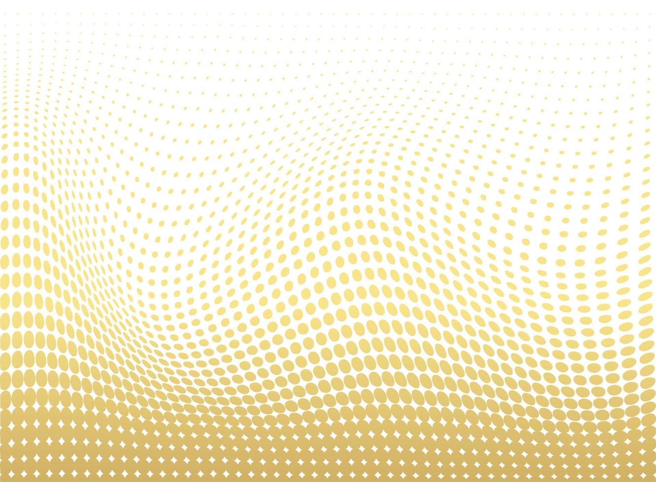 Abstract gold dotted background. Futuristic grunge pattern, dot, wave. Vector modern optical pop art texture for posters, sites, business cards, cover, labels mock-up, vintage layout