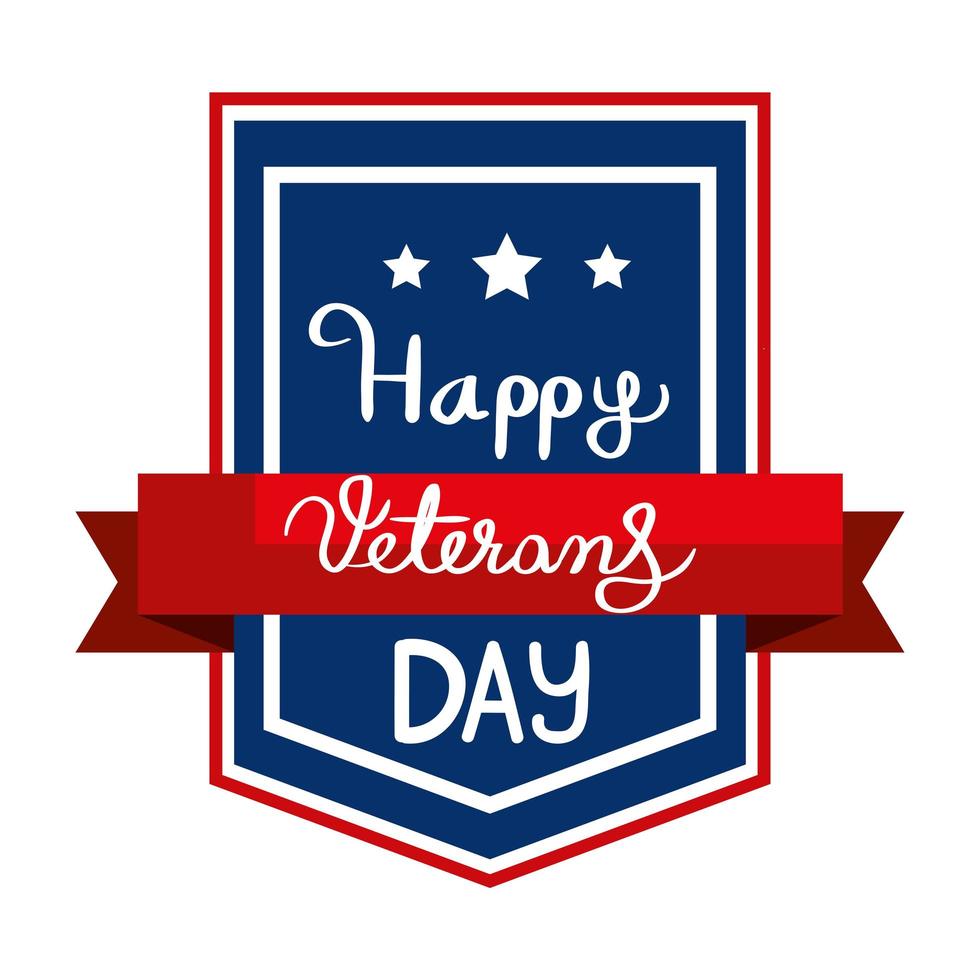 happy veterans day emblem vector