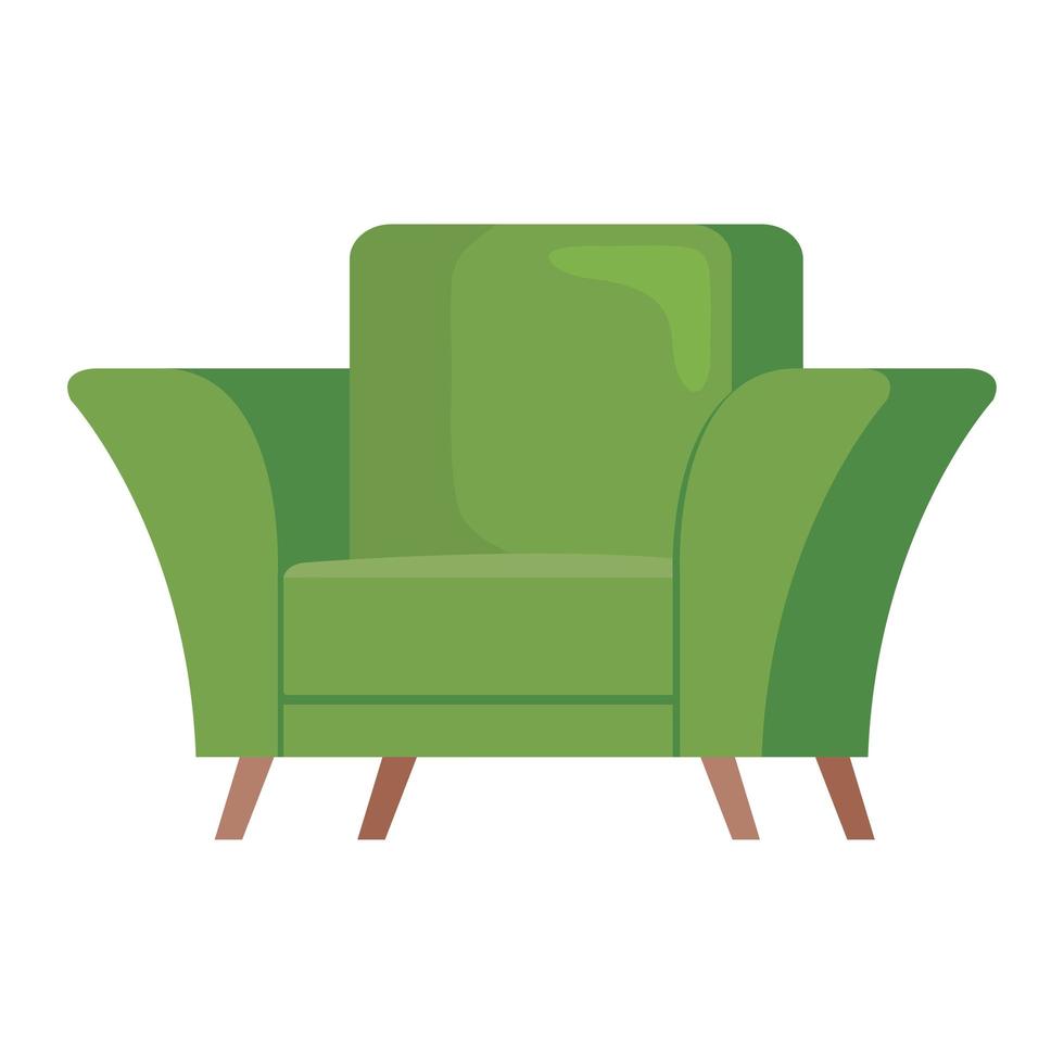 sofa verde comodo vector