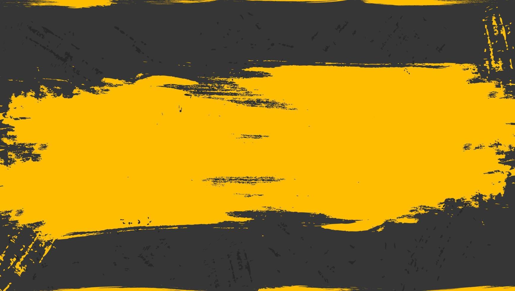 Diseño de textura de marco grunge amarillo en fondo gris vector