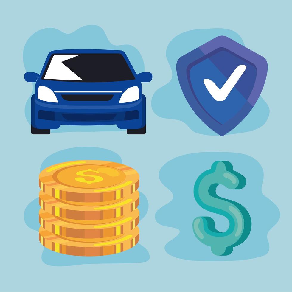 Insurance symbol set vector