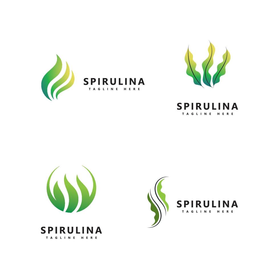 spirulina Logo icon. organic healthy food. vector
