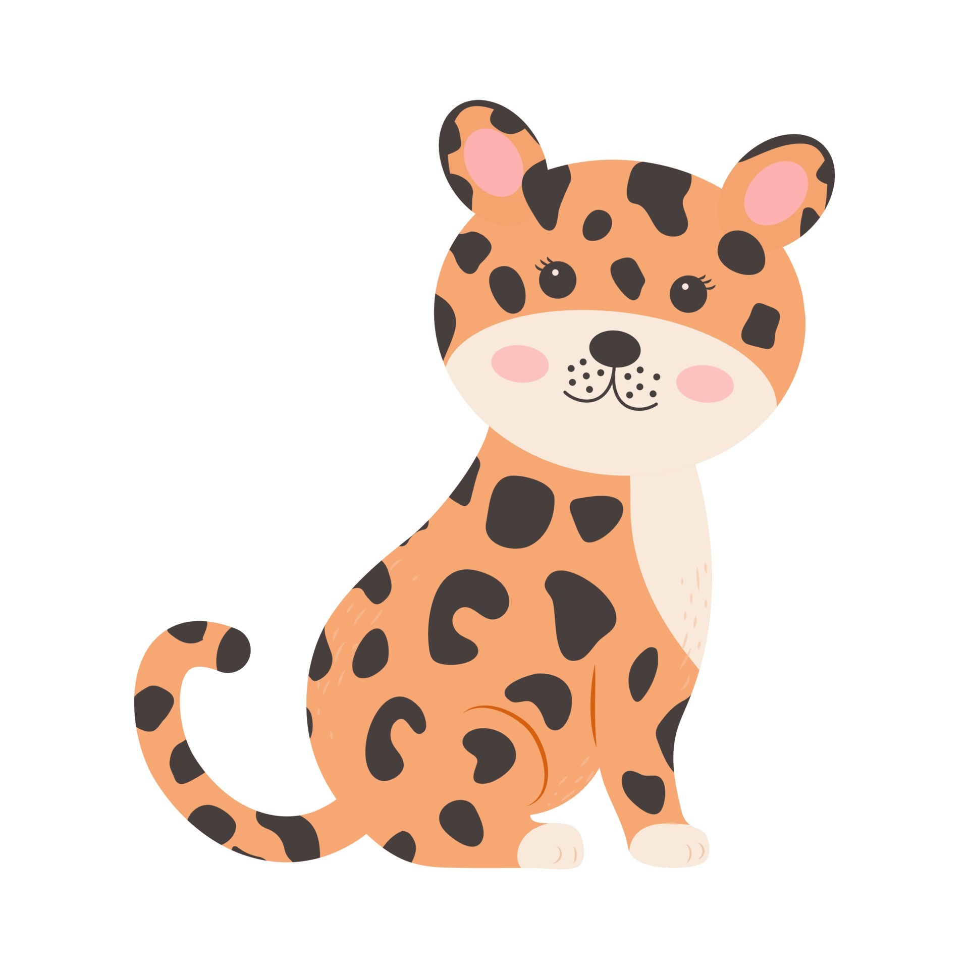 Cute cartoon leopard, childish illustration in flat style. 4231170 Vector  Art at Vecteezy