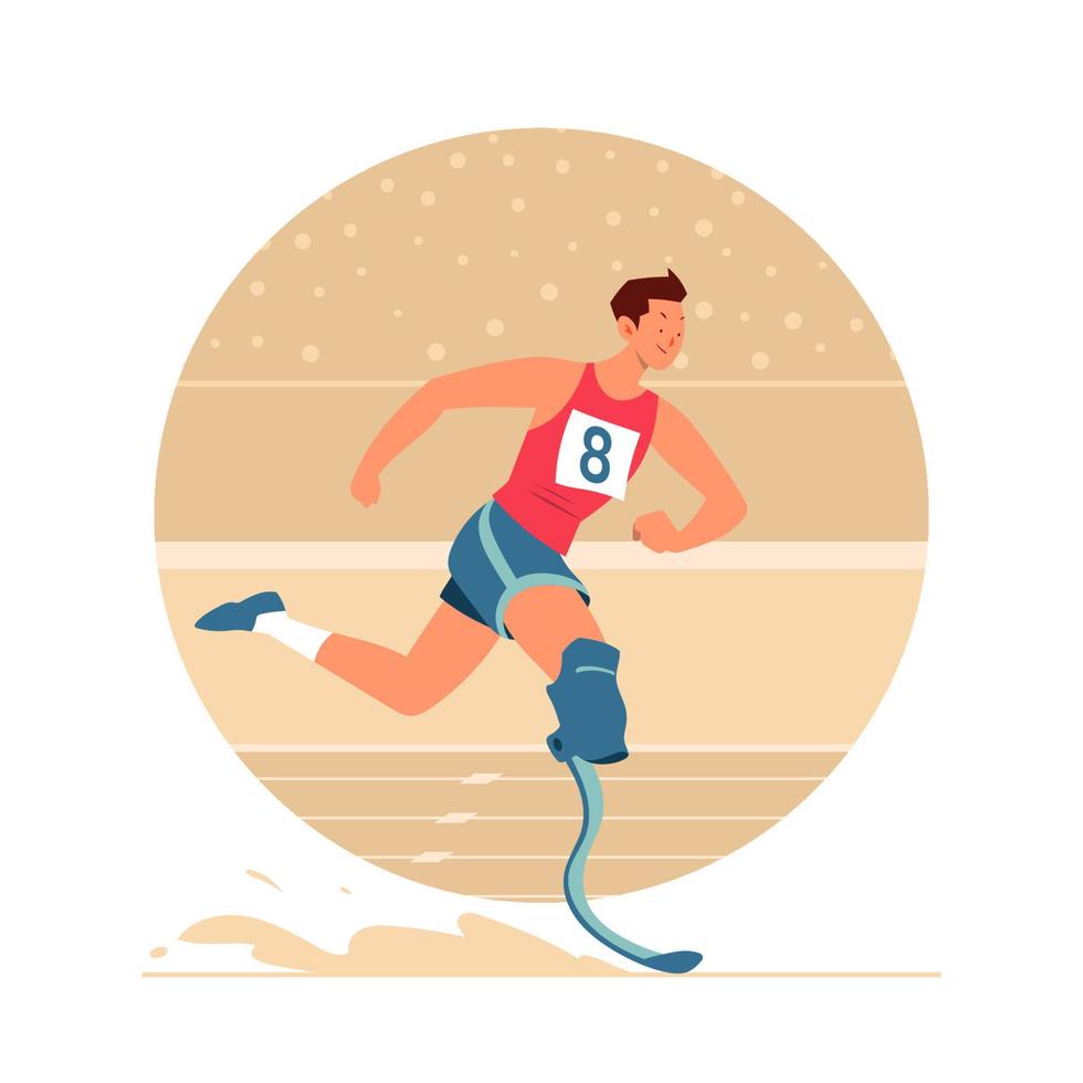 Paralympic Athlete Running Concept vector