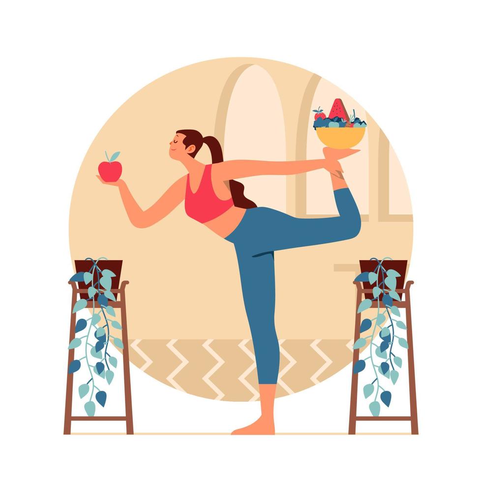 Women Balanced Diet Concept vector